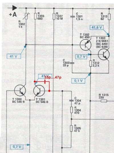 CV1600: Millerkondensator an T1301
